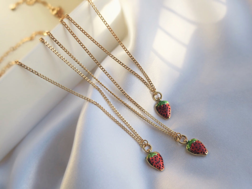 Fresh Picked Strawberry Necklace