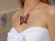 Load image into Gallery viewer, VTG Mosaic Butterfly Necklace

