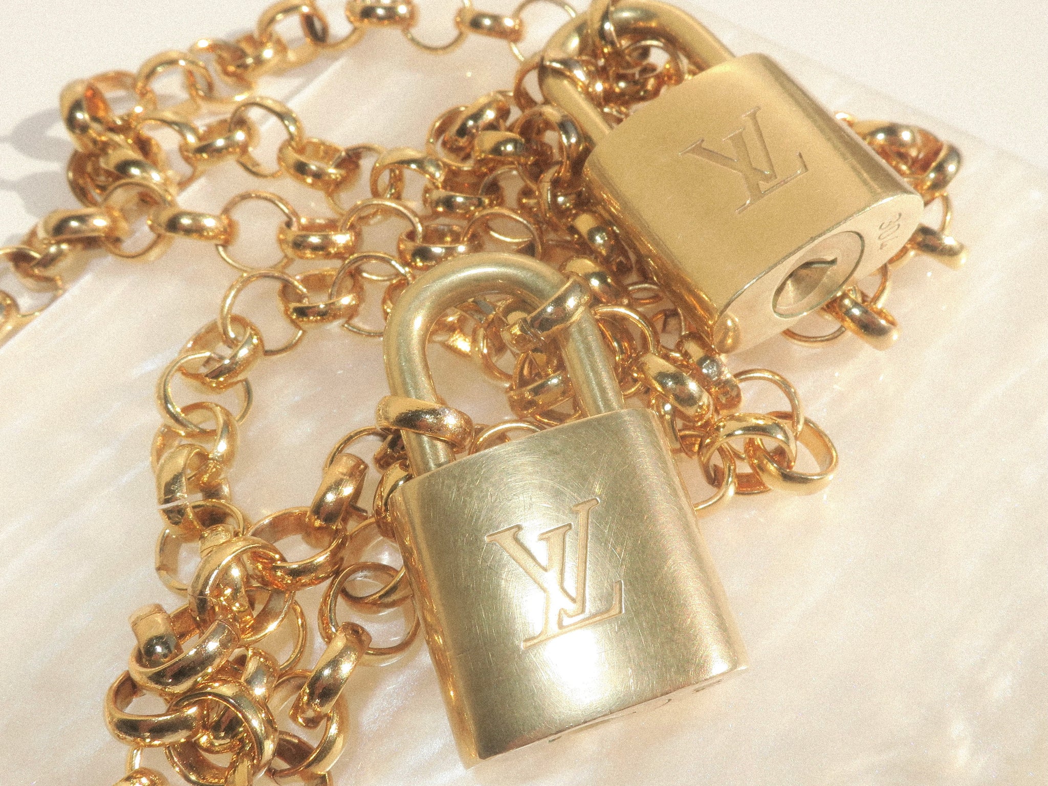 Repurposed LV Lock Rolo Necklace – Moonstock Jewelry