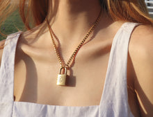 Load image into Gallery viewer, Repurposed Round Logo LV Lock Necklace
